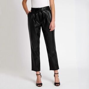 Paige Melila Paperbag Waist Faux Leather Pants Size 8